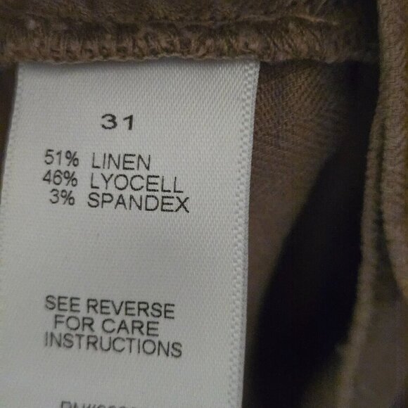 Evereve Tessa Linen Blend Cargo Joggers Tan Neutral Size 31 - Picture 8 of 8